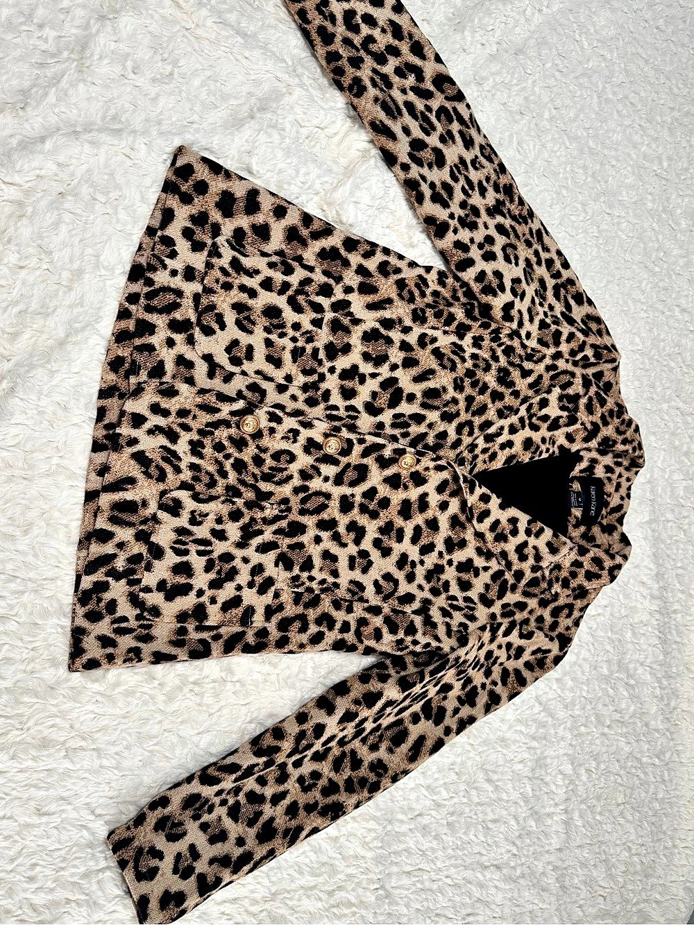 Karen Kane Animal Jacquard Blazer Leopard Print Medium